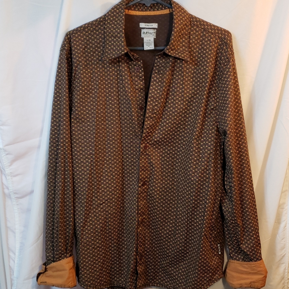 Large Buffalo David Bitton button down long sleeve shirt (h4)